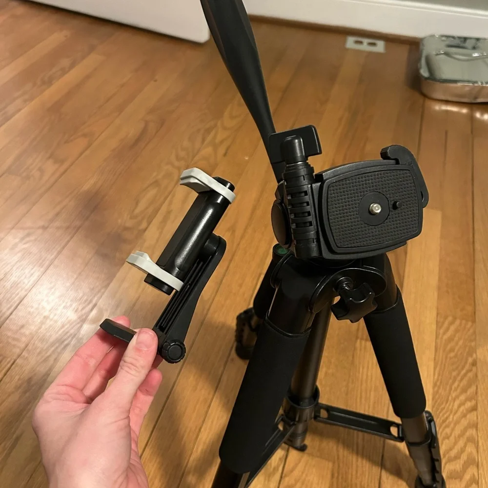 Camera Tripod with Phone Mount - Black